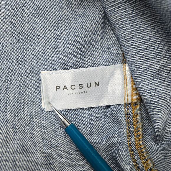 Pacsun Denim Cutout Dress Button Front Raw Hem size Small - Picture 14 of 16